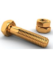 Brass Bolts and Nuts Assortment Kit Metric UNC, High Quality Hex Bolts Studs and Matching Nuts for Industrial Machinery and Construction Fastening